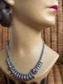 1940s Vintage Necklace in rare colour-change Neodymium Glass Crystal - Lilac to Aquamarine
