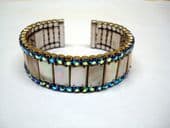 1950's Bracelet Aurora Crystals & Mother of Pearl (SOLD)