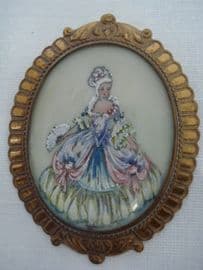 1950's Handpainted Crinoline Lady Brooch by TLM Birmingham