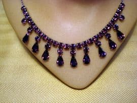 1950's  Necklace - Amethyst Glass Drops (SOLD)