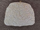 1950s - 60s Beaded and Sequinned Handbag - Hong Kong - Creamy White Perfect for Bride
