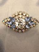 1950s Blue and White Crystal Brooch perfect for a Party! (SOLD)