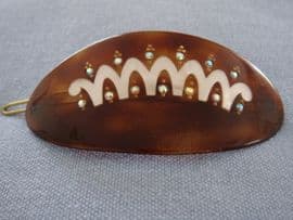 1950s Hair Clip - Lucite set with Austrian Crystal Jewels - French Vintage Hair Accessory (SOLD)