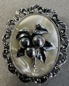 1950s Oval Scarf Ring in Silver Aluminium - Luscious Fruits