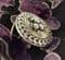 1950s Round  Scarf Ring in Silver Aluminium - Three  Luscious Fruits