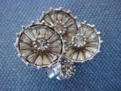 1950s signed Pennino Earclips - diamante flowers (Sold)