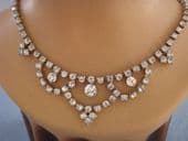 1950s Vintage Diamante Necklace with Swagged detail (sold)