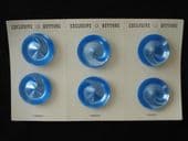 1960's/1970's Bright Blue Lucite Swirl Buttons on Original Card (SOLD)