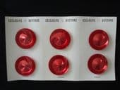 1960's/1970's Bright Red Lucite Swirl Buttons on Original Card (SOLD)