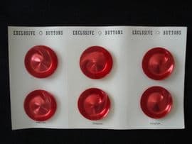 1960's/1970's Bright Red Lucite Swirl Buttons on Original Card (SOLD)
