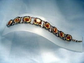 1960's/1970's Chunky 'Topaz' Glass Panel Bracelet (SOLD)