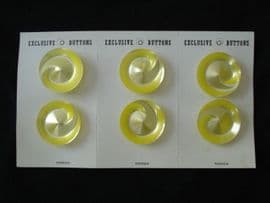 1960's/1970's Luscious Lemon Yellow Lucite Buttons on Original Card (SOLD)