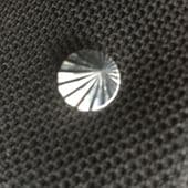 1960's -1970's Tie Tack with Star Cut Engraving, White Metal - nice chunky finish