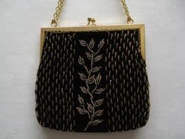 1960's - 1970's Velvet Beaded Evening Bag - Tree of Life Pattern(SOLD)