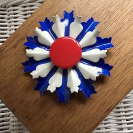 1960's Big Open Vintage Flower Brooch - Patriotic in the Red,White & Blue!