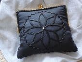 1960's Black Evening Bag with Flower Detail (SOLD)