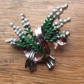 1960's Brooch - Lucky White Heather signed Exquisite  (SOLD)