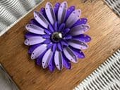 1960's Flower Brooch in soft and bright shades of Purple