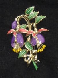 1960's Flower Brooch signed Exquisite (Large Fuschia - Strong Colours)SOLD
