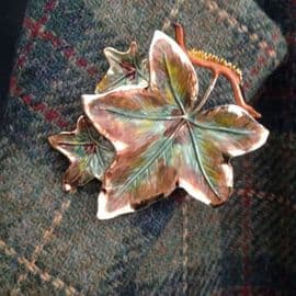 1960's Ivy Leaf Brooch signed Exquisite (Larger Size) Variegated Leaf Pin (SOLD)