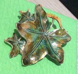 1960's Ivy Leaf Brooch - Variegated  Leaf Pin By Exquisite England (SOLD)