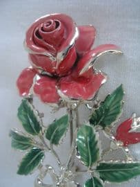1960's Pink English Rose Brooch signed Exquisite (SOLD)