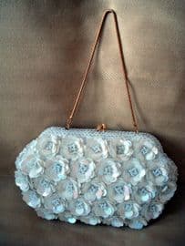 1960's Satin Purse with Sequinned Flowers (SOLD)