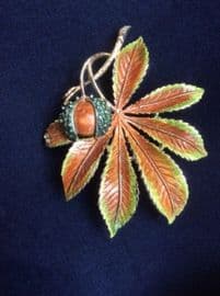 1960's Signed Exquisite Horse Chestnut Brooch - Conker Pin ( Number Three) SOLD