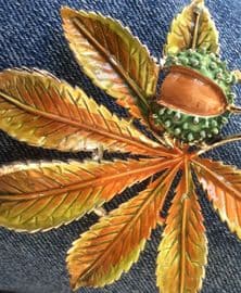 1960's Signed Exquisite Horse Chestnut Brooch - Conker Pin ( Number Two)(SOLD)
