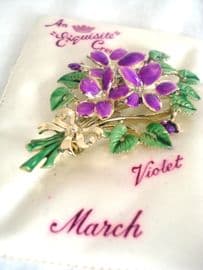 1960's Signed Exquisite Violet Brooch on Original Display Card (SOLD)
