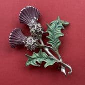 1960's Thistle Brooch by Exquisite - Enamel and Purple Jewels