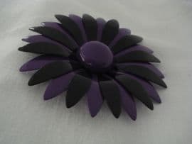 1960's Vintage Floral Pin in Black and Mauve (SOLD)