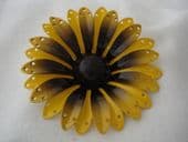 1960's Vintage Flower Brooch - Yellow & Black (SOLD)