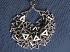 1960s - 1970s Modernist Pendant in Plated White Metal (SOLD)