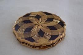 1960s - 1970s Stratton Compact in Original Box - Engine Engraved Decoration on Mauve Enamel (sold)