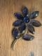 1960s Blue Flower Costume Brooch Designer Adrien Mann