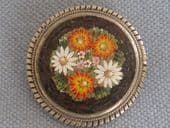 1960s Daisies Brooch - Vintage Micro Mosaic Pin (sold)