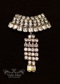1960s Diamante Dangle Brooch with Art Deco Styling - Stunning! (SOLD)