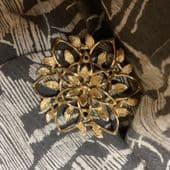 1960s Floral Brooch by Sarah Coventry - Gold tone Openwork