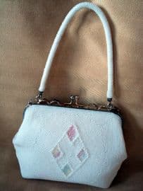 1970's  White and Pastel Tone Beaded Bag by 'Le Soir' (sold)