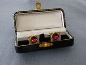 1970s Space age Rivoli Jewelled Cufflinks - BLING! (SOLD)