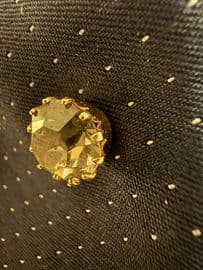 1970s Tie Pin - Jewelled Smoky Grey Tie Tack in Gold Plated Finish