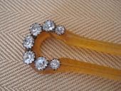 19th Century Horn Haircomb with Paste Decoration (SOLD)