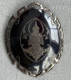 A 1950s Sterling Silver Niello work from Siam - Welcoming God