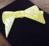 A  1970s Little Yellow Bow Brooch - Lea Stein Pin - Tie A Yellow Ribbon…
