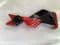 A Black and  Red Cubist Cat Brooch  - Art Deco Style Cat Pin by Lea Stein Paris