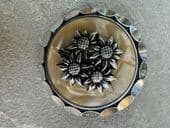 A Bunch of Daisies Scarf Ring - 1950s Aluminium Scarf Clip