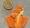 A 'Carmen'  or Joan Crawford Brooch by Lea Stein of Paris in Coral Peach Colour  - Lovely Lady Pin