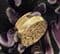 A Circle  Scarf Clip in textured gold-tone aluminium - 1960’s  Brutalist Scarf Ring