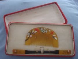 A Hair Comb Set From Japan - Kogai and Kushi Set - Early Showa Period ( 1930s - 1940s)